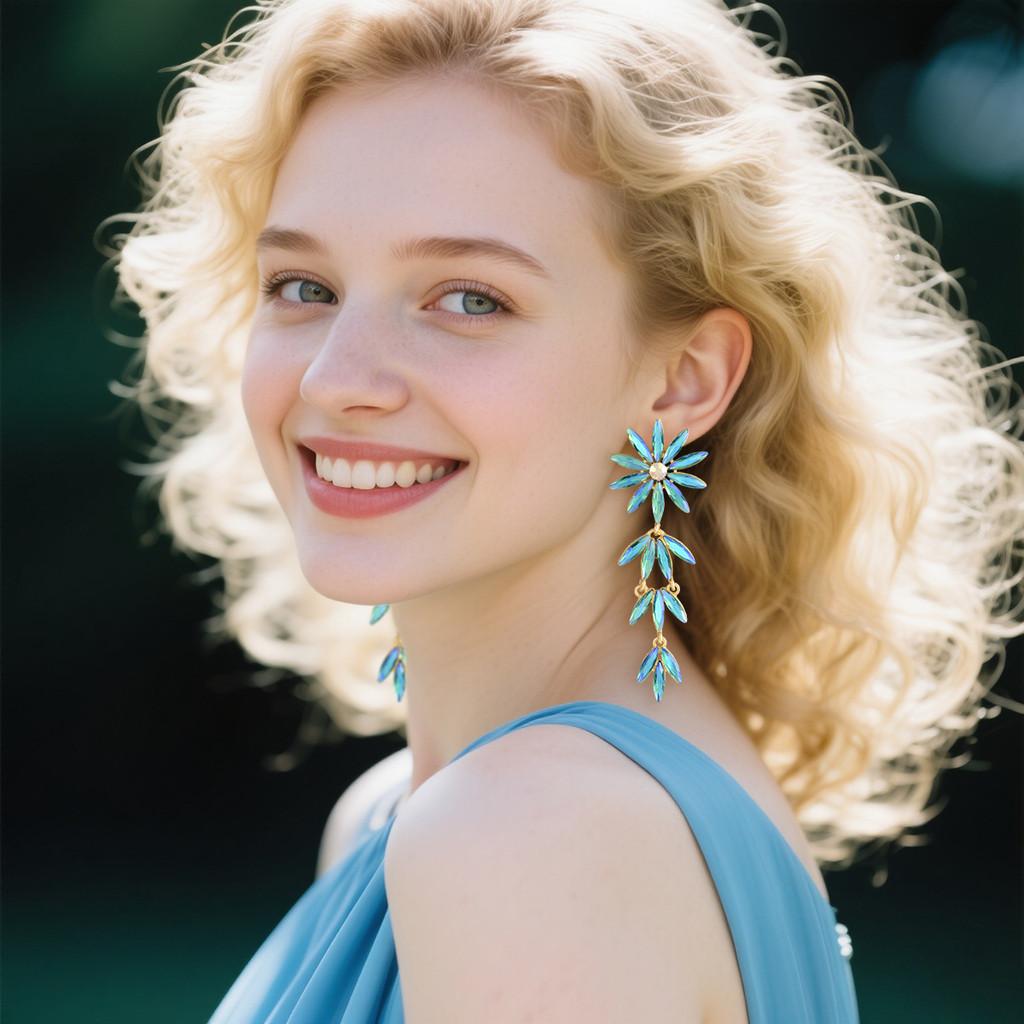Style Geometric Alloy Long Earrings For Formal Events And Fashion Enthusiasts
