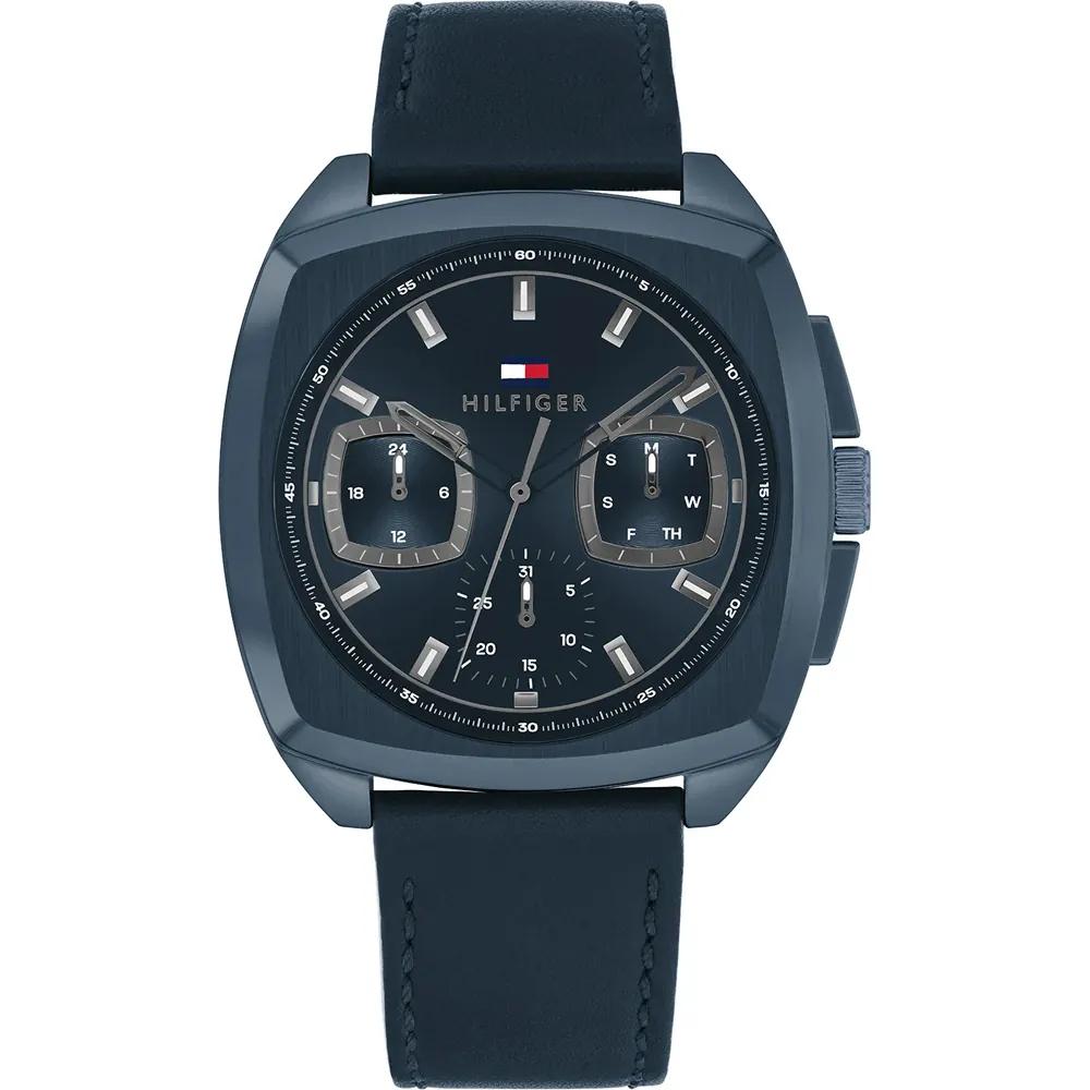 Tommy Hilfiger Apollo Blue Blue Leather Strap Men s Quartz Watch 1710558 синий