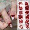 12-Grid 3D Bowknot & Necktie Mixed Design Nail Art Accessories,Burgundy DIY Nail Decoration