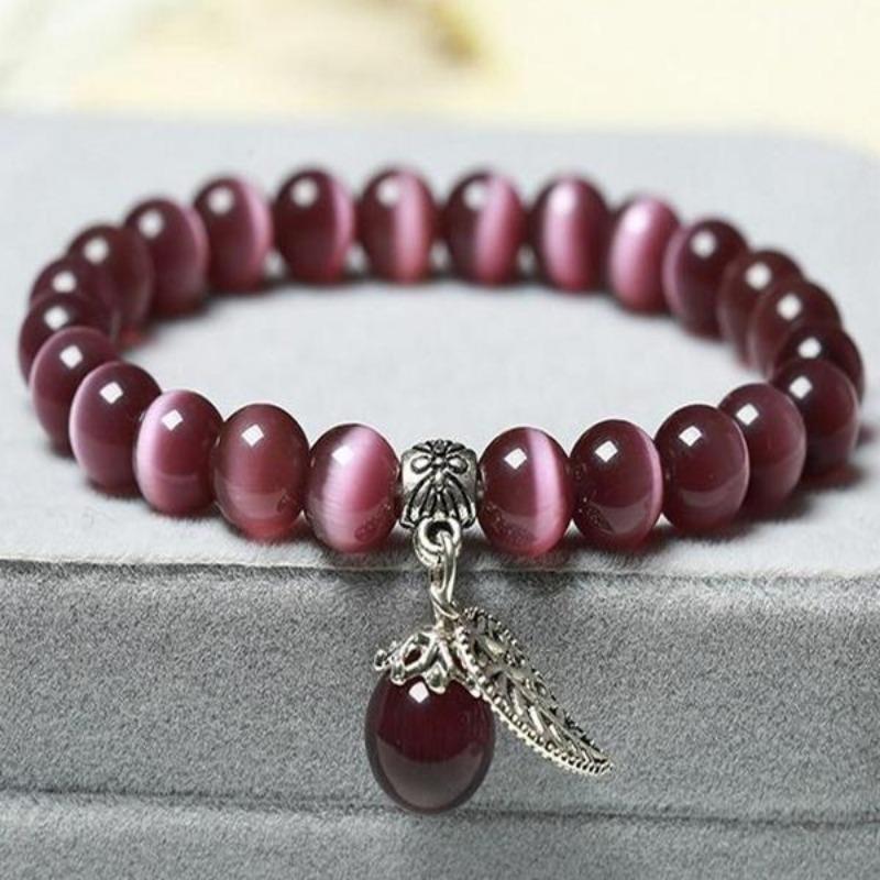 1PC New Fashion Cat's Eye Stone Women's Bracelet  National Style Buddha  Bead Bracelet Lady Crystal Bracelet Jewelry