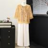 Mid-Aged Women's New Chinese Embroidered Summer Top