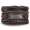 Batman Vintage Rope and Beads Multi-Layer Leather Bracelet Set for Men