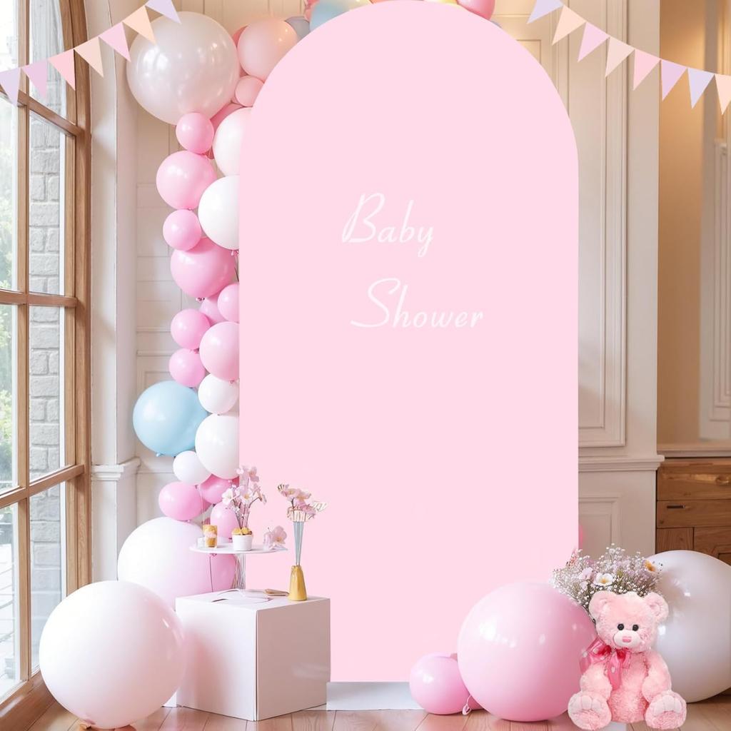 6,6/7,2 Fuß Elfenbein Spandex Bogen Fotoabdeckungen Dehnbare Kulisse für Hochzeit, Geburtstagsparty, Babyparty, Bankett Bogen Dekoration