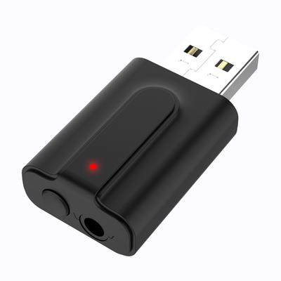 2 v 1 Bluetooth 5.0 Vysílač Přijímač 3,5mm AUX HIFI Stereo Audio USB Mini Bezdrátový Adaptér pro