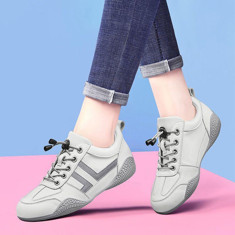 Soft Bottom New Autumn Breathable Thin Casual Shoes Leather White Flat Bottom