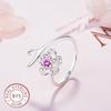 925 Silver Ring Flowers Zircon High Quality For Women Wedding Fine Jewelry Accessories Party Gifts