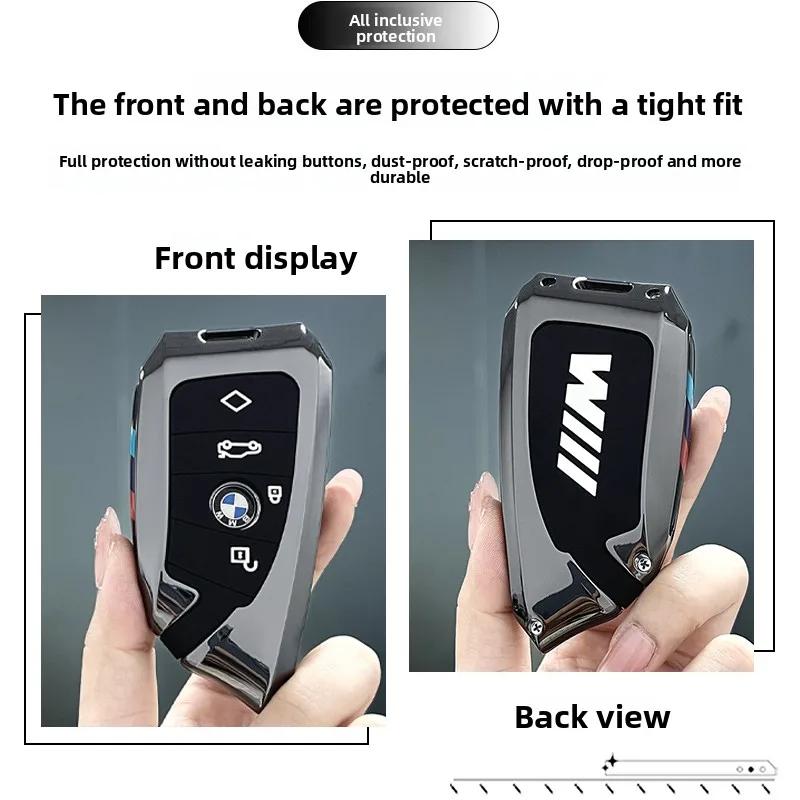 Car Key Case Cover Shell For BMW i7 X7 G07 5 7 Series iX X1 X5 G70 G09 XM U06 G81 M3 Protected Fob Accessories