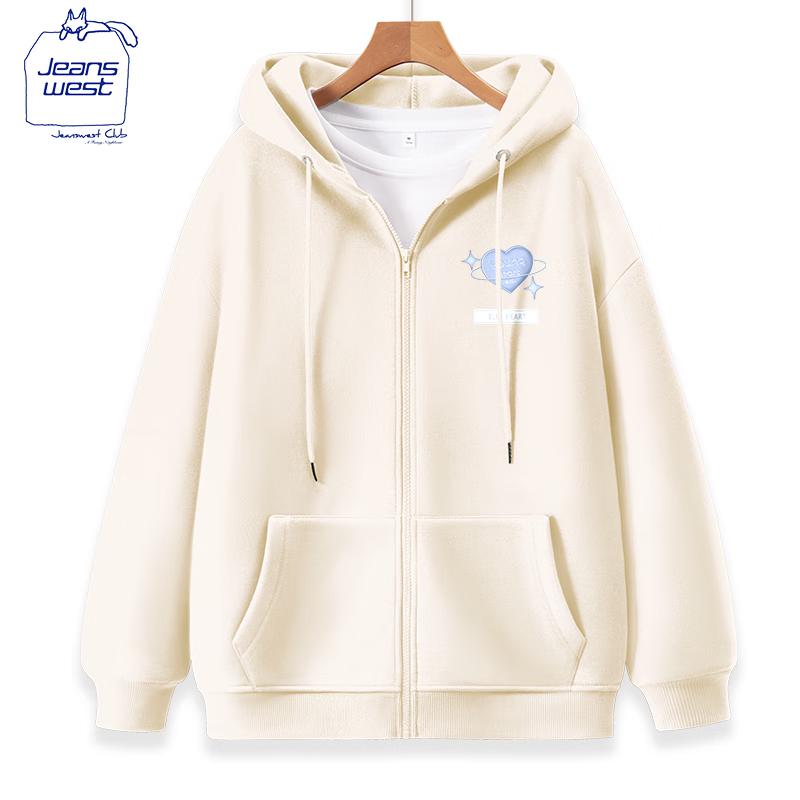 JEANSWEST CLUB Women's Hooded Zip-Up Cardigan Sweatshirt