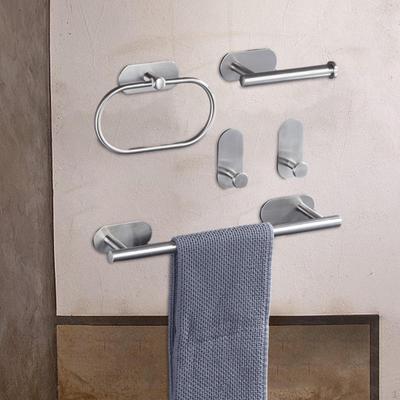 Juego de accesorios para baño, colgador de gancho para bata, juegos de barra de toalla inoxidable, estante de baño para