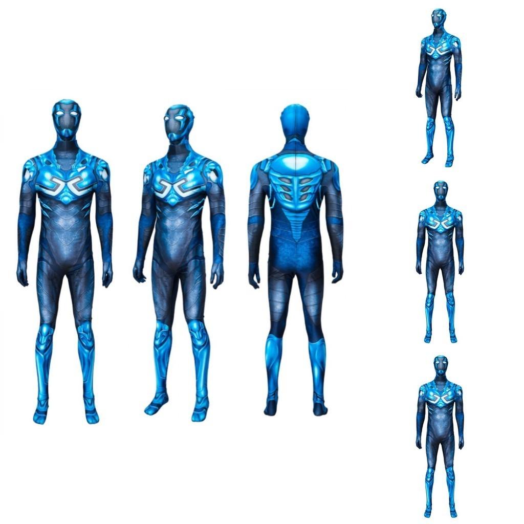 Costume Cosplay Blue Beetle Per Bambini E Adulti Marvel Dc Tuta Ispirata Al Film Blue Beetle