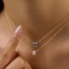 Wanxing 18K Gold Stainless Steel Zircon Necklace: European & American Women's Light Luxury Classic Style