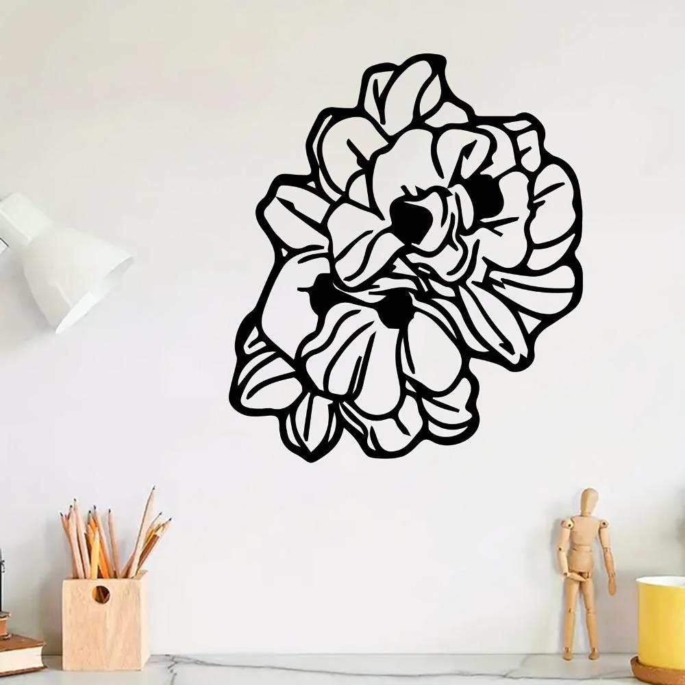 1pc Vibrant Floral Metal Wall Art, Rust Resistant Iron Wall Sculpture for Bedroom Garden Fence, Gift for Valentine Mother Day Floral Decor Lover