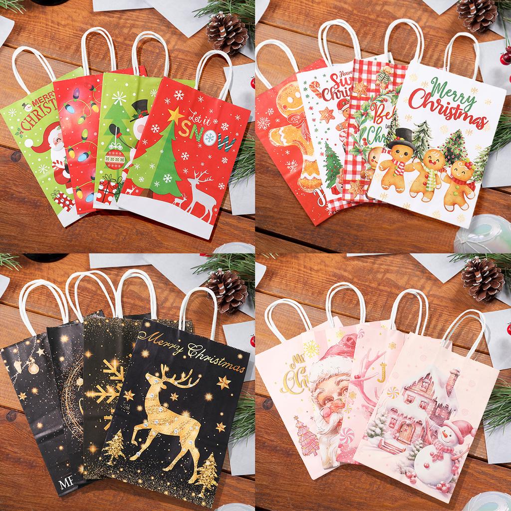 Christmas Santa Claus Paper Bag Navidad Natal Noel Tree Gift Bag Merry Christmas Decorations For Home 2025 Happy New Year 2025