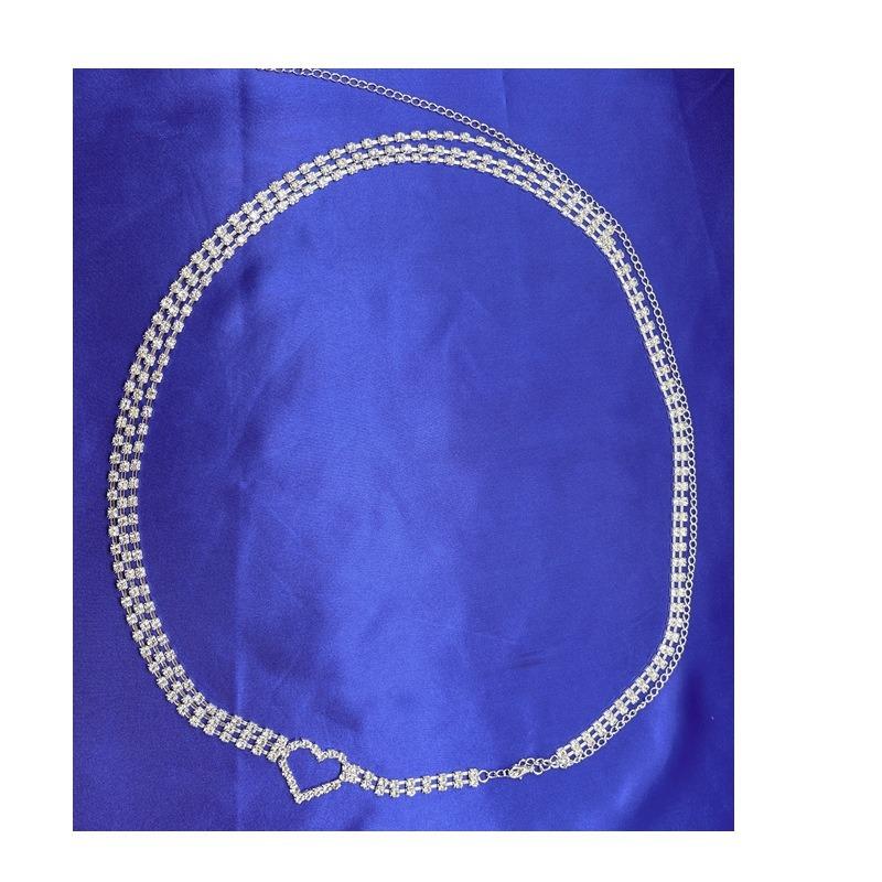 Fashion New Bridal Jewelry, Car Show Sexy Model Rhinestone Love Waist Chain, European And American Romantic Waist Jewelry Women