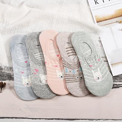 5 Paare/los Frauen Socken Candy Farbe Kleine Tier Cartoon-Muster Boot Socken Casual Mädchen Lustige Meias