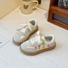 Children's Embroider Fashion Low Top Casual Sports Shoes Autumn New Girls' Comfortable Versatile Non Slip Lace Up Sneakers