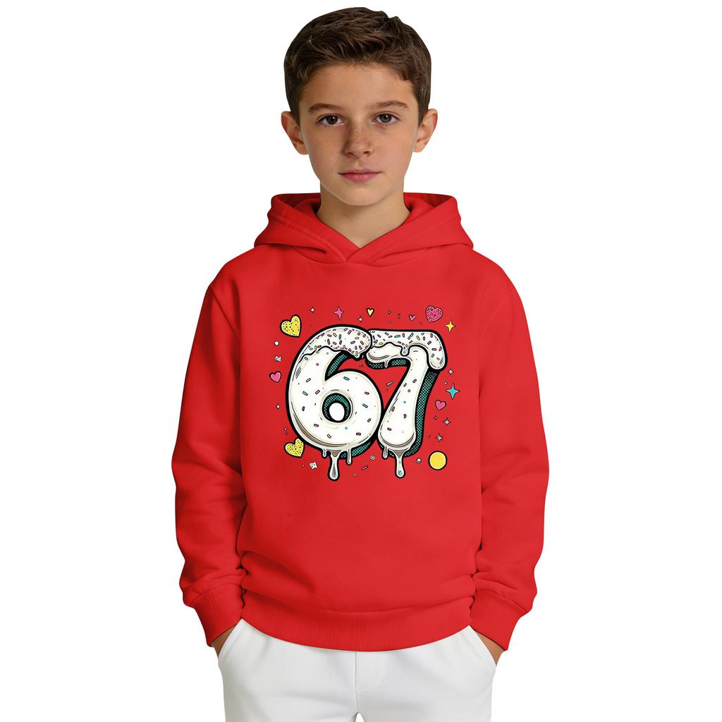 Boys' Printed Hooded Long,Sleeve Sweatshirt Casual Sports Comfort Sweatshirt