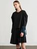 Leuiel Puff Sleeve Crop Sweatshirt_Black