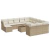 VidaXL Garden Lounge Set with Cushions 13 Pcs Beige Braided Resin 3218638