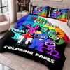 Rainbow Friends 3Pcs Bedding Set Duvet Cover With Two Pillowcases For Bedroom Home Decoration