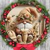 Christmas Hot Cocoa Wooden Sign with Adorable Gnome Pattern - Navidad Round Sign for Front Door, Wall Hanging Decor - Ideal Christmas Gift