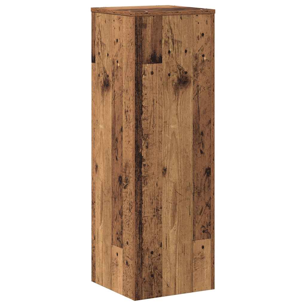 Plantenstandaard met Rustieke Houtlook 33 x 33 x 100 cm Bewerkt Hout
