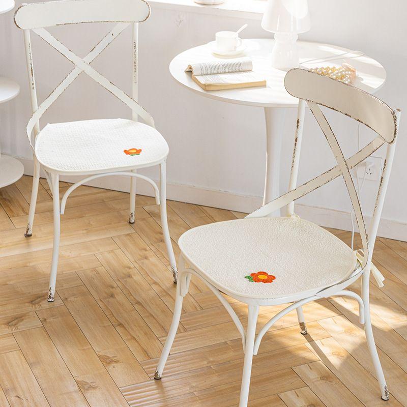 

Подушка на стул в корейском стиле, тканевое искусство с цветочным рисунком, нескользящая подушка для обеденного стула, подушка для дивана из массива дерева, автомобильная подушка, коврик для офисного стула, бытовой коврик Small orange rice White 45*45cm w