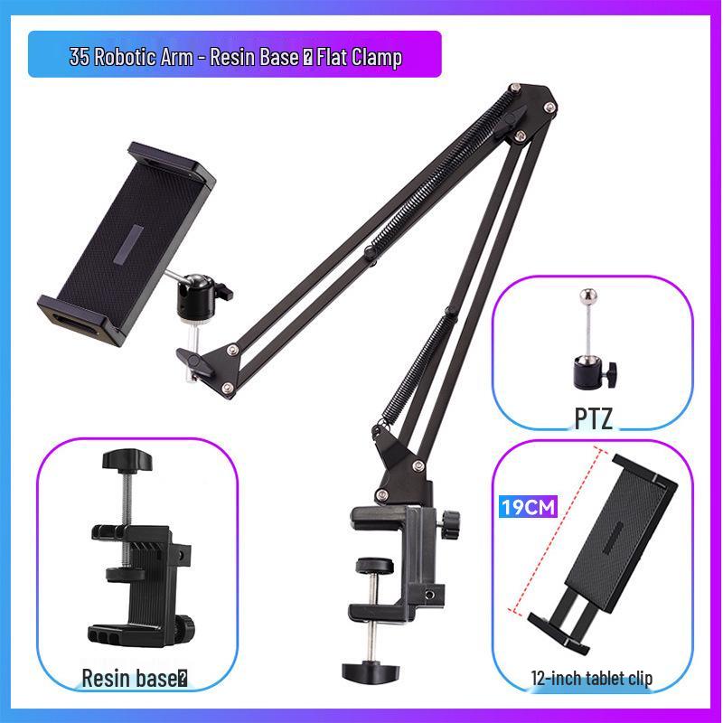 Rotating Folding Metal Arm for Mobile Phones & Tablets: Bedside, Desktop, or Coffee Table.