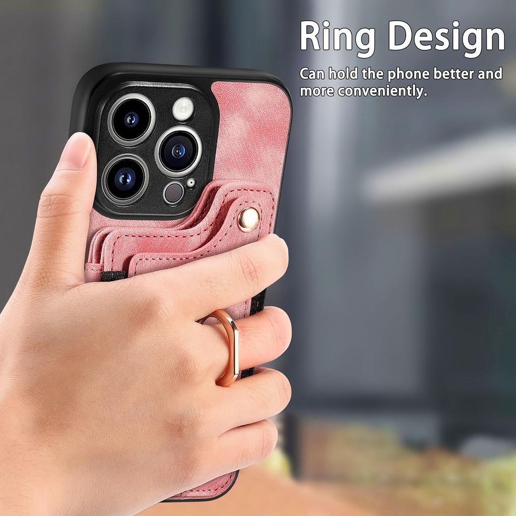 Anti-theft Wallet Finger Ring Holder Magnetic Flip Leather Case For iPhone 15 14Plus 13 12 11Pro XSMax /Samsung S23 S22 S21 S20 Ultra Plus A14 A54 A53