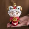 Cute Lion Dance Sheep Figurine Chinese Style Resin Ornament Wealth Zodiac Sheep Statue  New Year