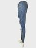 2024 Early Spring European & American Internet Celebrity Casual Ripped Denim Pants with Fishnet Stockings for Women.