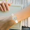 Fieldwork Analog Watch with a Cute Synthetic Leather Simple Ribbon Perfect for Everyday White Women's Band, Design, Wear, (JN052-1 WH)