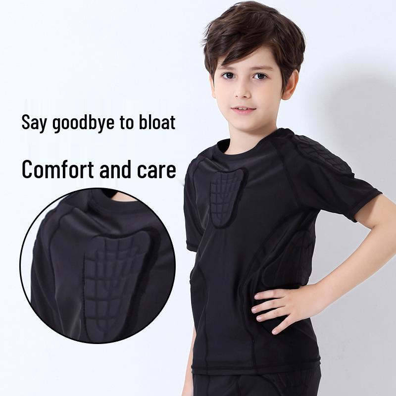 Adult Tight-Fit Shoulder Pad Protection Shirt for Rugby, Basketball, and Football Training