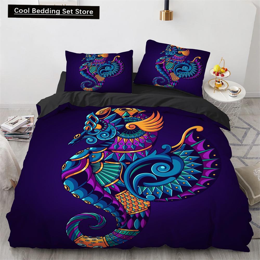 3D Octopus Duvet Cover King Queen Size Cute Cartoon Ocean Animal Bedding Set for Kids Teens Sealife 2/3pcs Polyester Quilt Cover