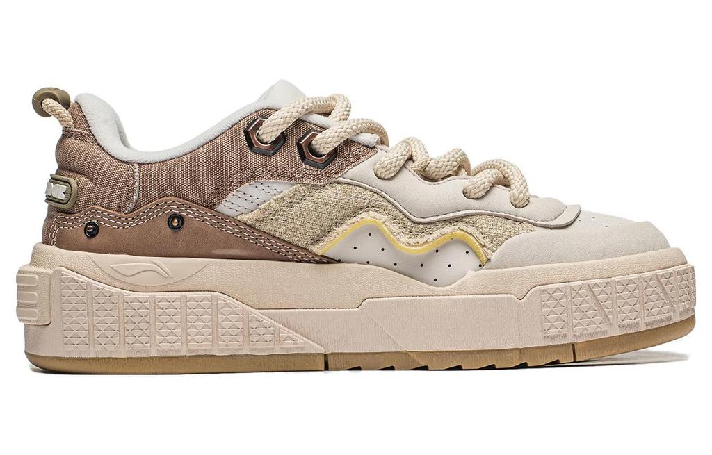 Li Ning 001 UNBLOCK Wear Resistant And Lightweight Low Top Skateboard Shoes Men's Beige AGCT217-2