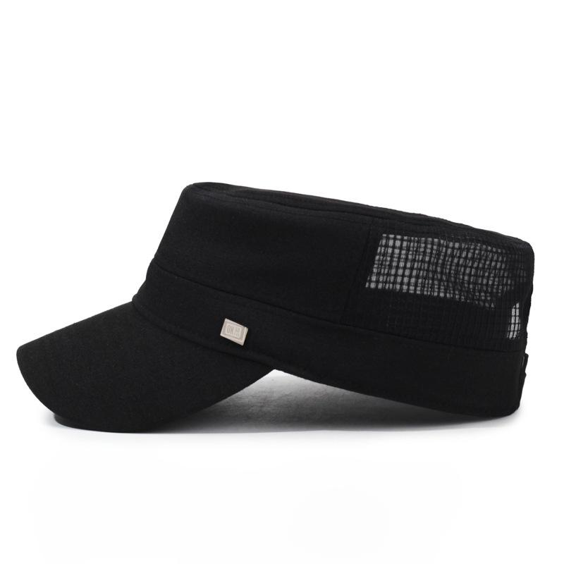 Spring Summer Middle-Aged Men's Net Cap Breathable Flat Cap Outdoor Sunshade Cap
