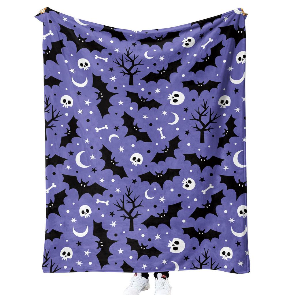 Halloween Pumpkin Design digitalprinted polyester Bedroom velvet flannel soft sofa cover blanket Fleece soft sofa cover