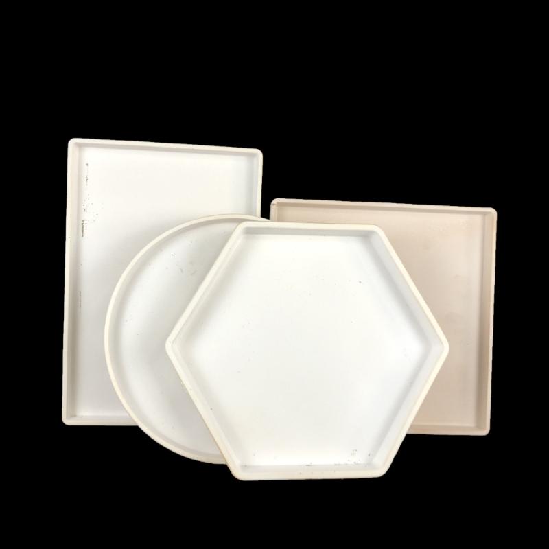 Irregular Saucer Shape Mould Square Cups Tray Casting Mould Durable Resin Molds for Unique Ornaments Silicone Molds