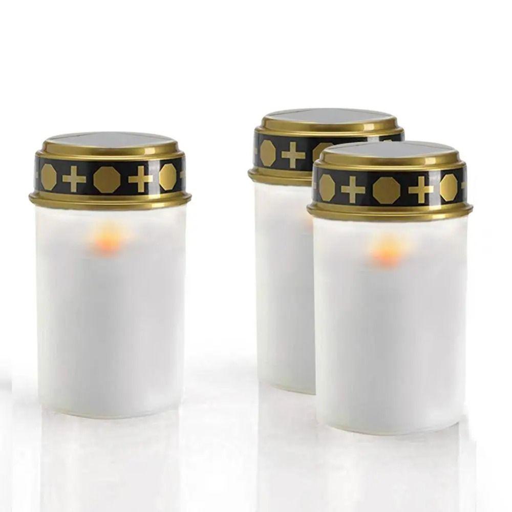 Flameless Cemetery Solar Lamp Waterproof Lawn Lighting Light Tea Light  Halloween Decor