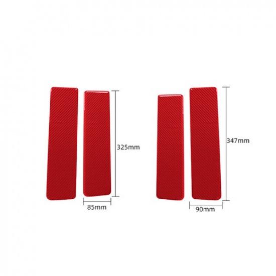 4x Bright Red Carbon Fiber Car Inner Door Panel Cover For Dodge RAM 1500 09-12