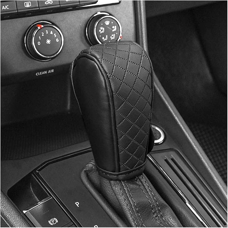 Leather Gear Shift Cover Diamond Embroidery Design,Durable Shift Knob Cover for Shift Lever Protection,Universal Car Gear Shift Cover Car Decorative