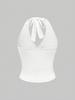 2026 European Summer Solid Color Spaghetti Strap Halter Vest: Versatile, Slimming, Sexy Sleeveless Top for Women