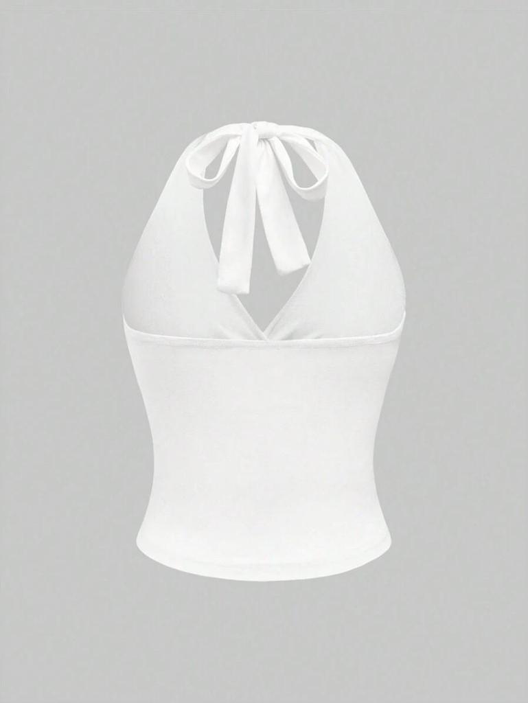 2026 European Summer Solid Color Spaghetti Strap Halter Vest: Versatile, Slimming, Sexy Sleeveless Top for Women