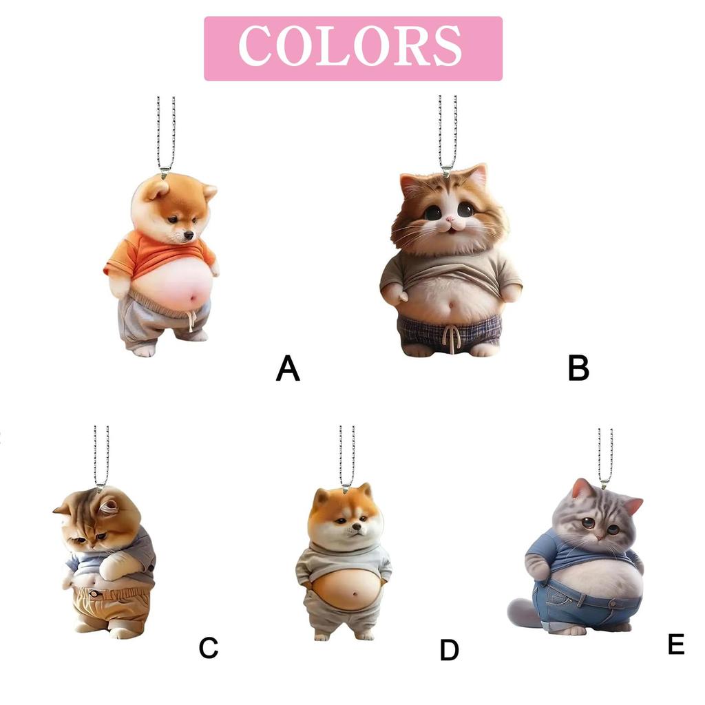 [giminuo] Set of 3 Shiba Inu Keychains, Bag Charm, Stylish, Cute Fat Pet Keychain,