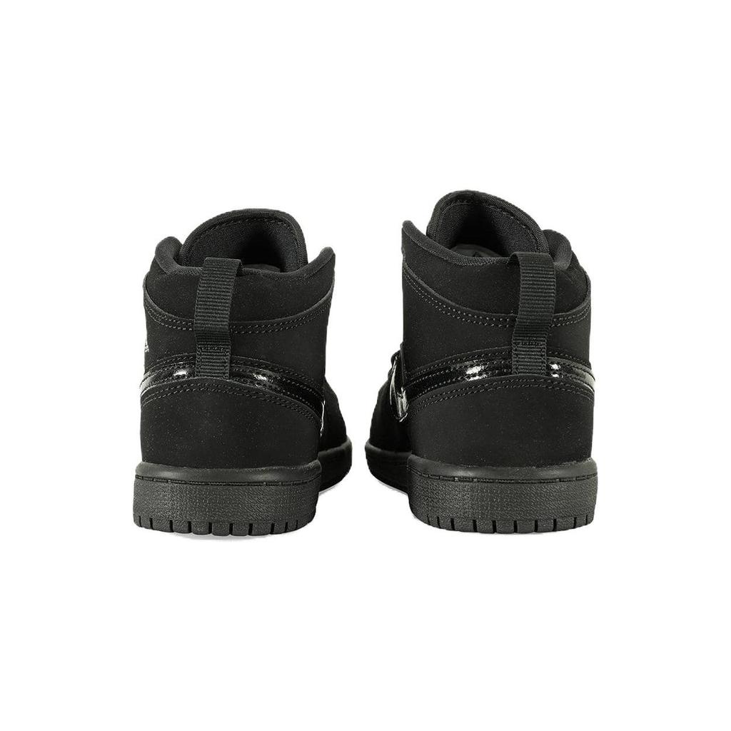 Jordan Air  1 Comfortable Versatile Non-Slip Shock Absorbing Mid-Top Kids Basketball Shoes Pure Black Kids Sneaker 640734-056