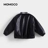 MamyMyMa Kids' Winter Fleece-Lined Faux Leather Jacket