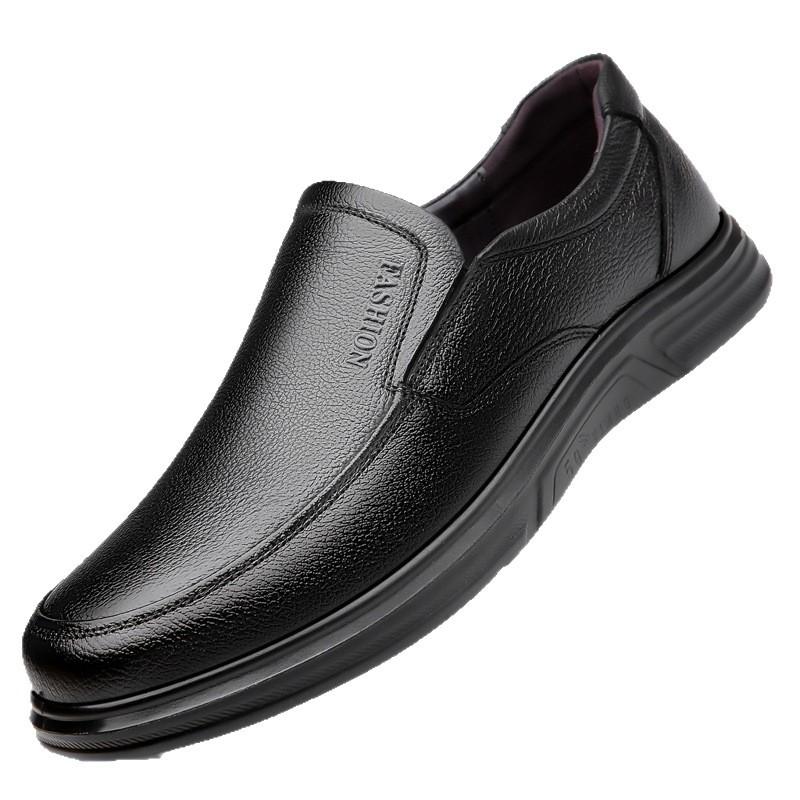 Leather Shoes Men's Autumn Cowhide Business Casual Leather Shoes One Pedal Soft-soled Non-slip Old Leather Shoes