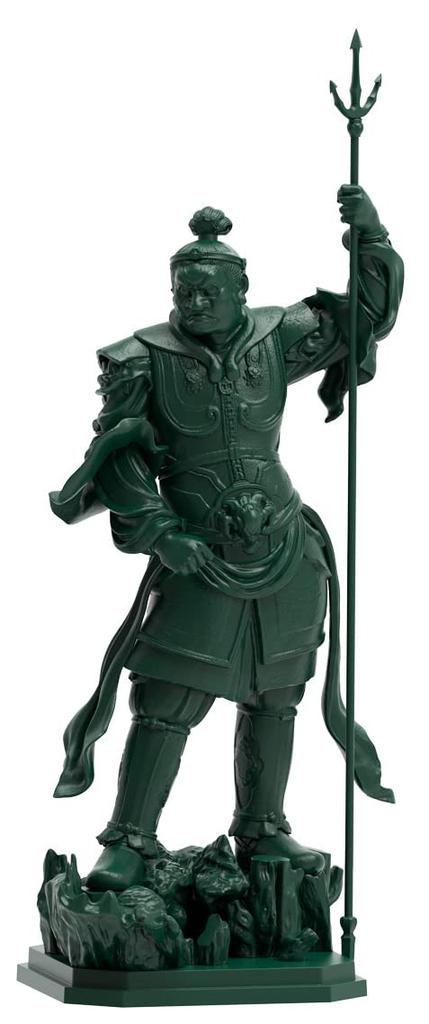 Kaiyodo ART PLA Four Heavenly Kings Statue Jikokuten Total Height 160mm Unpainted Unassembled Plastic Model Kit Small AP007 Approx. Non-Scale