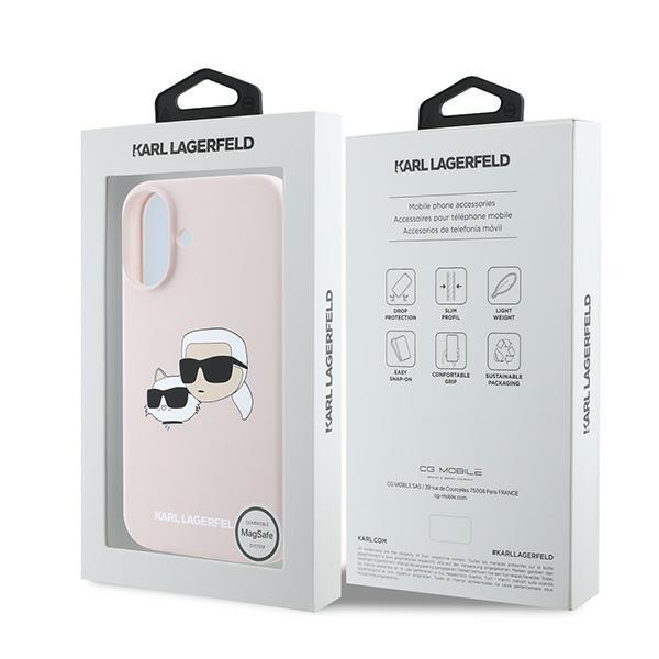 Karl Lagerfeld Klhmp16Mskchpplp Iphone16 Plus 6.7 Różowy/Pink Hardcase Silicone Double Heads Print Magsafe