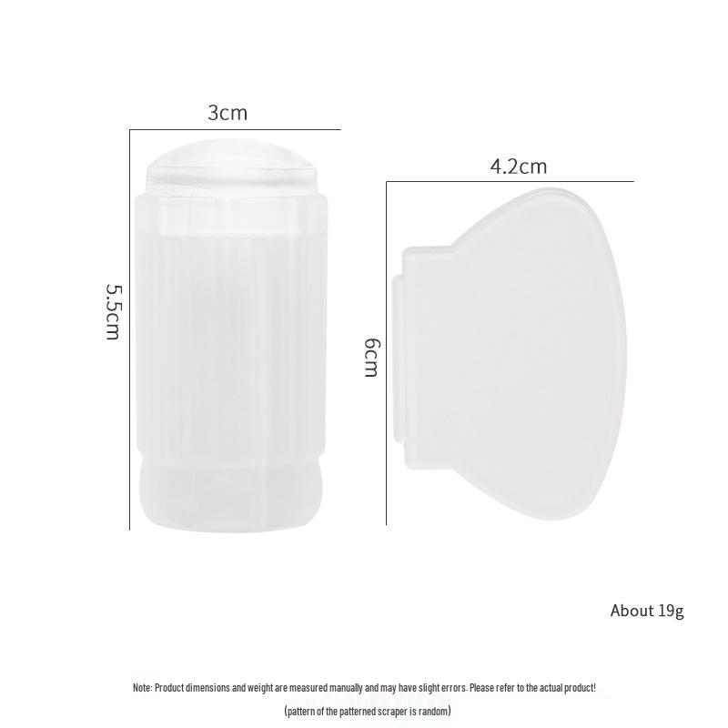 Large Silicone Nail Art Stamp with Lid - Single/Double Head French Design DIY Stamping Tools